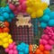 12 Inch Teal Metallic Gold Orange Pink Hot Fruit Green Balloons( Teal Green Orange)